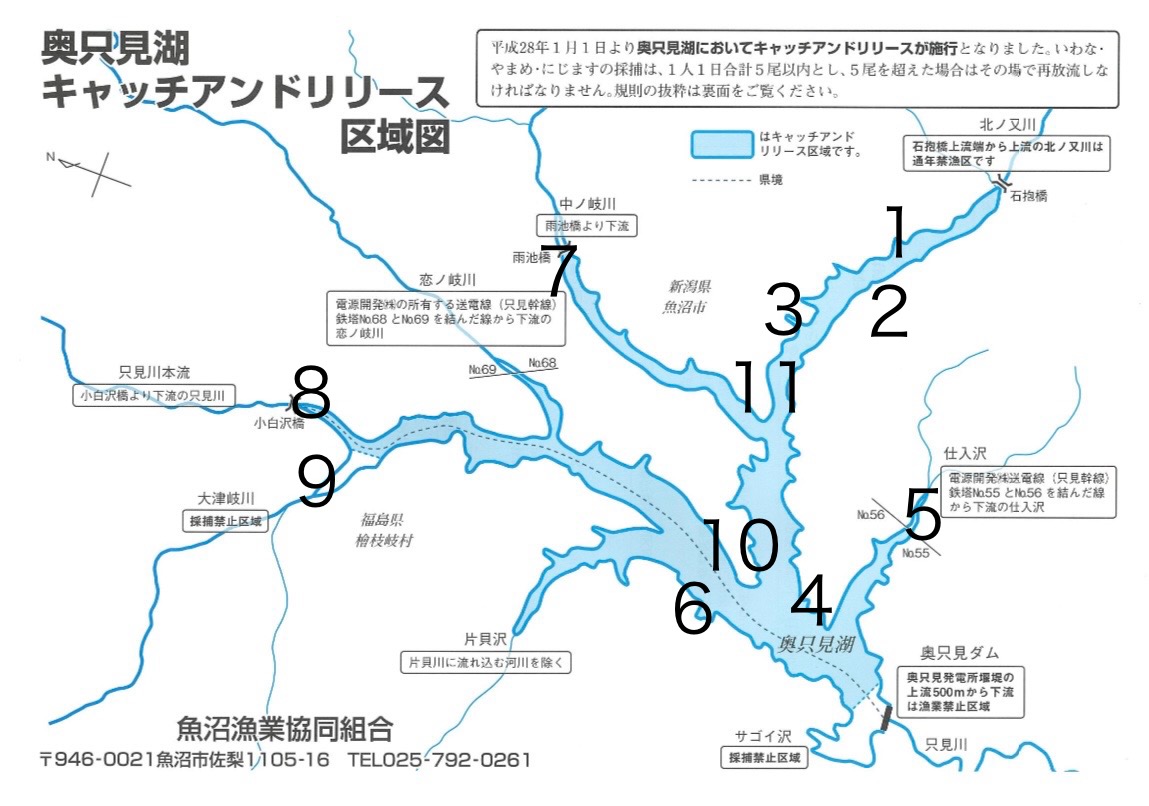 銀山湖ポイントマップ